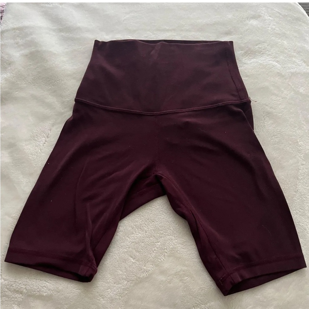 Lululemon burgundy biker shorts